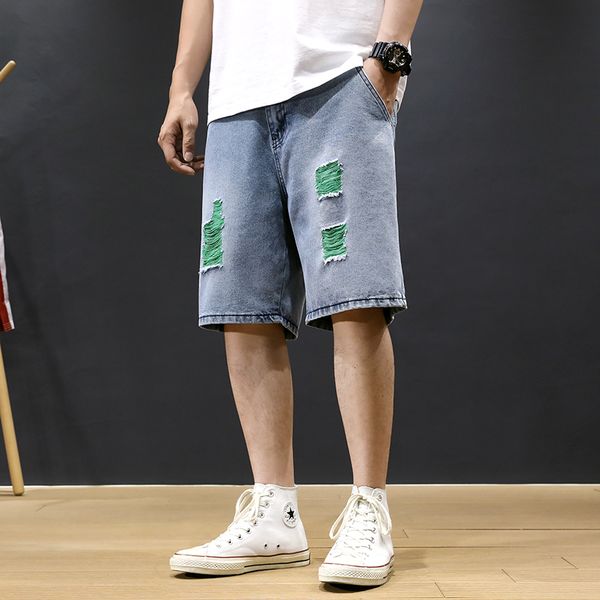 summer newly fashion men jeans shorts loose fit destroyed ripped denim shorts men spliced pocket designer hip hop short jeans, Blue
summer newly fashion men jeans shorts loose fit destroyed ripped denim shorts men spliced pocket designer hip hop short jeans, Blue