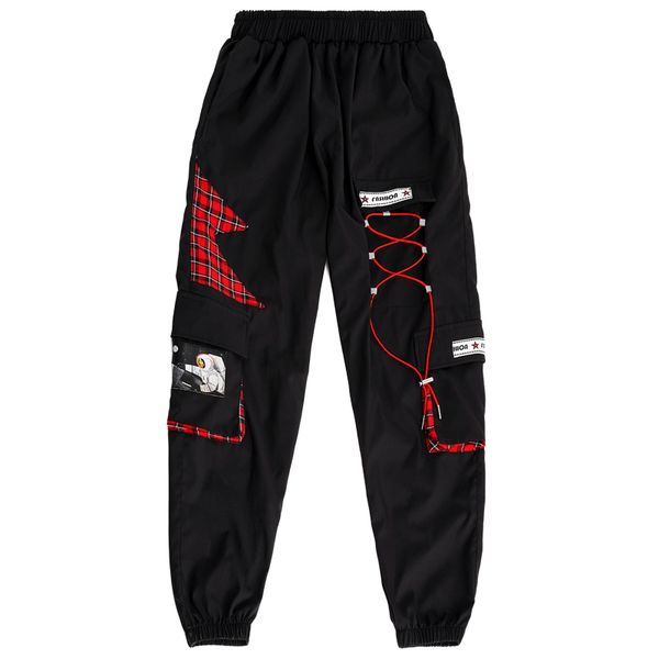 new brand fashion hip hop streetwear men's splice patchwork side pockets joggers striation letters elastic waist cargo pants, Black
new brand fashion hip hop streetwear men's splice patchwork side pockets joggers striation letters elastic waist cargo pants, Black
