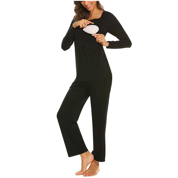maternity suit women long sleeve nursing baby t-shirt +pants pajamas set suit cotton two piece set women #1024, White
maternity suit women long sleeve nursing baby t-shirt +pants pajamas set suit cotton two piece set women #1024, White