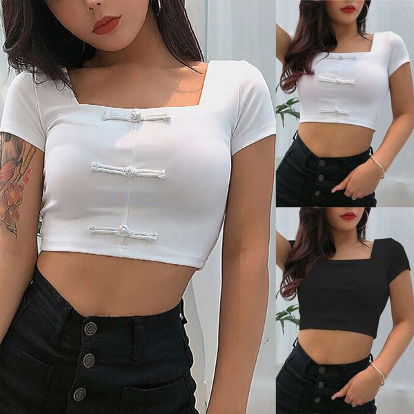 new women crop summer casual short sleeve crop t-shirt streetwear women clothes, White
new women crop summer casual short sleeve crop t-shirt streetwear women clothes, White