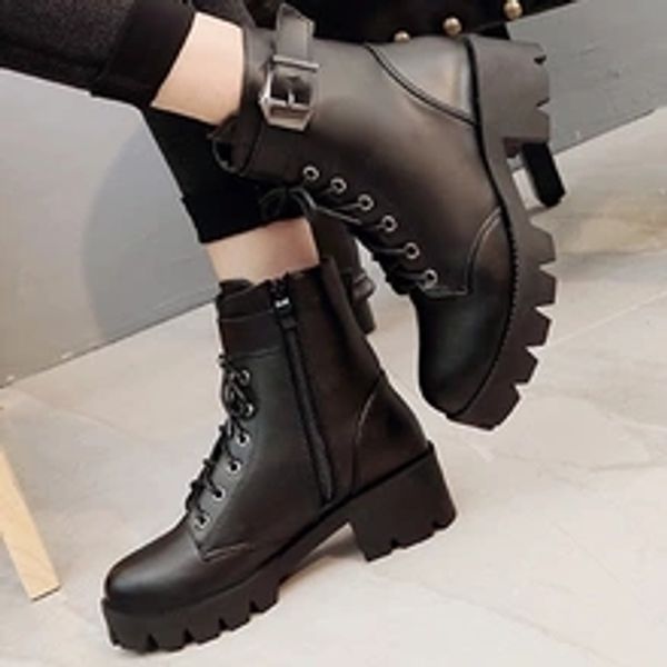 boots female 2019 new autumn british style korean version of the wild short boots, Black
boots female 2019 new autumn british style korean version of the wild short boots, Black