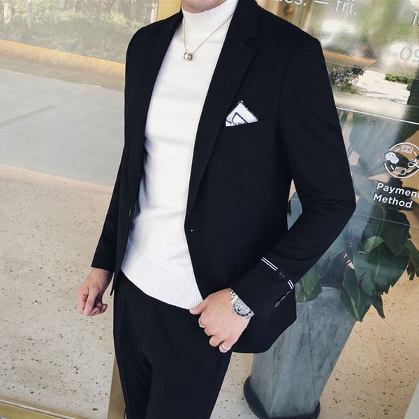 men suits with pants for wedding 2 piece single breasted suit slim fit fashions men shiny jacket design high quality, White;black
men suits with pants for wedding 2 piece single breasted suit slim fit fashions men shiny jacket design high quality, White;black