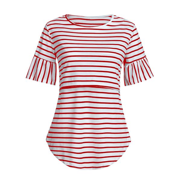 pregnancy women's short sleeve nursing striped for breastfeeding blouse summer shirt ropa embarazada @45, White
pregnancy women's short sleeve nursing striped for breastfeeding blouse summer shirt ropa embarazada @45, White