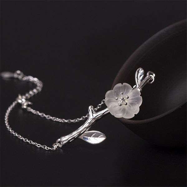 vintage 925 sterling silver link chain bracelet crystal women silver adjustable plum bracelets jewelry female chinese style, Black
vintage 925 sterling silver link chain bracelet crystal women silver adjustable plum bracelets jewelry female chinese style, Black