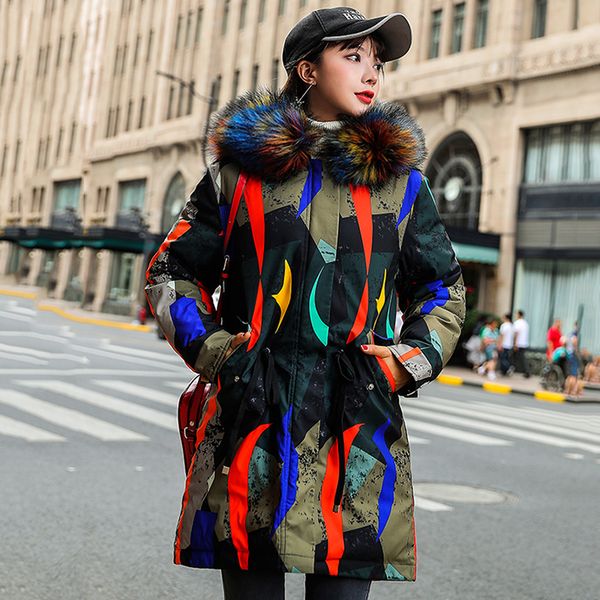 winter women jacket coats big colorful fur hooded warm winter parkas long printed thicken down cotton jacket women parkas mujer, Black
winter women jacket coats big colorful fur hooded warm winter parkas long printed thicken down cotton jacket women parkas mujer, Black