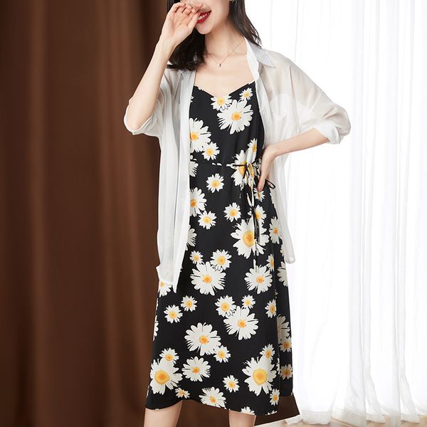 dress women 2020 new summer a-line waist show thin temperament little daisy flower sling skirt chiffon long skirtbnfg, Black;gray
dress women 2020 new summer a-line waist show thin temperament little daisy flower sling skirt chiffon long skirtbnfg, Black;gray