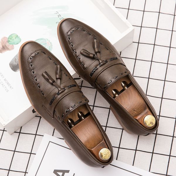 men shoes genuine leather oxfords new handmade men dress loafers male italian driving shoes casual business formal, Black
men shoes genuine leather oxfords new handmade men dress loafers male italian driving shoes casual business formal, Black