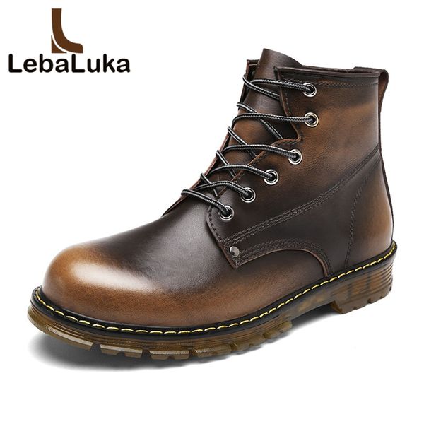 lebaluka winter men real leather ankle boots fashion lace up boots daily vintage shoes male footwear size 38-44, Black
lebaluka winter men real leather ankle boots fashion lace up boots daily vintage shoes male footwear size 38-44, Black