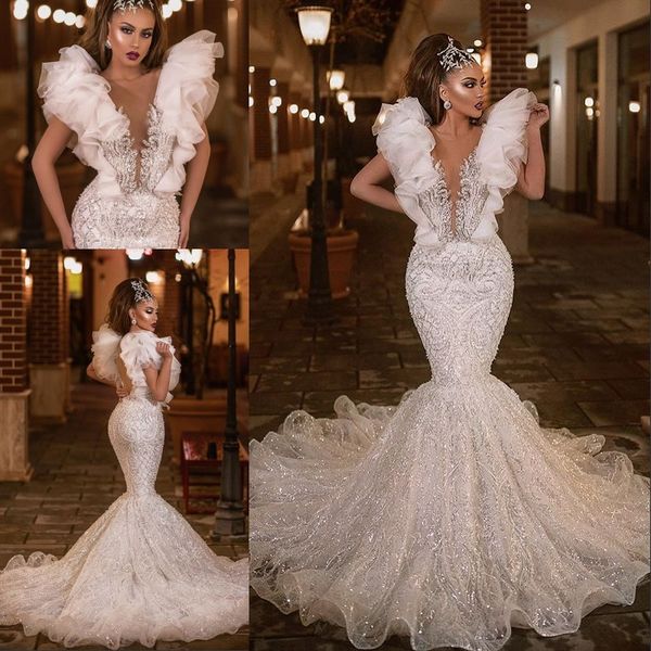 mermaid wedding dress 2020 v-neck beading crystal sequin lace backless garden bridal gowns vestido de noiva, White
mermaid wedding dress 2020 v-neck beading crystal sequin lace backless garden bridal gowns vestido de noiva, White