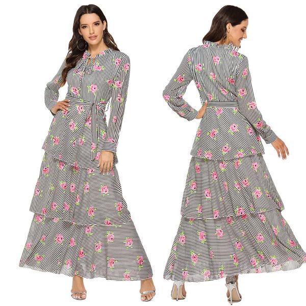 women chiffon long maxi dress floral layered lace up long sleeve party cocktail stripes a-line dress with belt 2019 autumn, Red
women chiffon long maxi dress floral layered lace up long sleeve party cocktail stripes a-line dress with belt 2019 autumn, Red