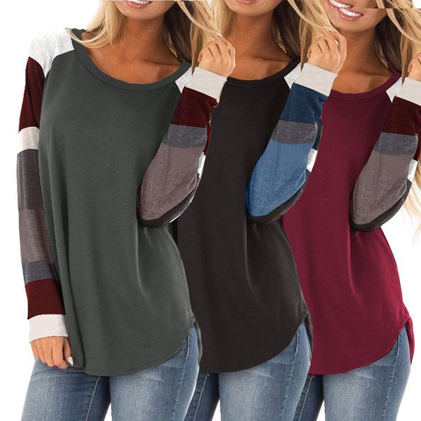 women striped patchwork tee shirt casual t-shirt pullover long sleeve t shirt blouse fashion t-shirts girls clothing, White
women striped patchwork tee shirt casual t-shirt pullover long sleeve t shirt blouse fashion t-shirts girls clothing, White
