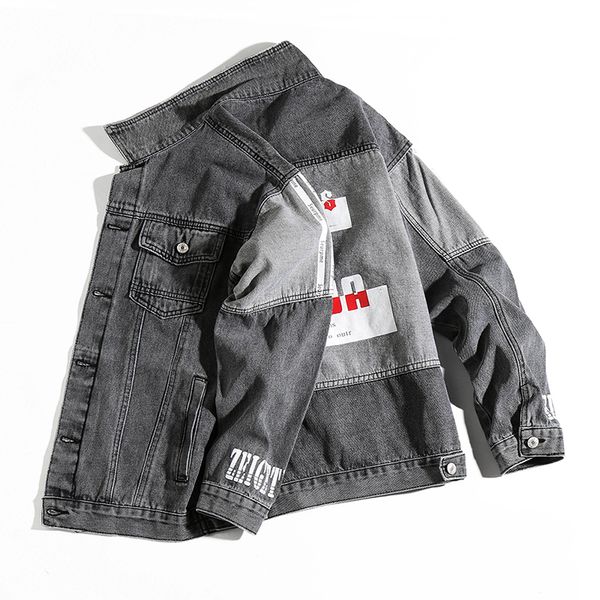 2019 large size new denim clothing men's autumn printed letter denim jacket male youth loose stitching blue jacket male, Black;brown
2019 large size new denim clothing men's autumn printed letter denim jacket male youth loose stitching blue jacket male, Black;brown