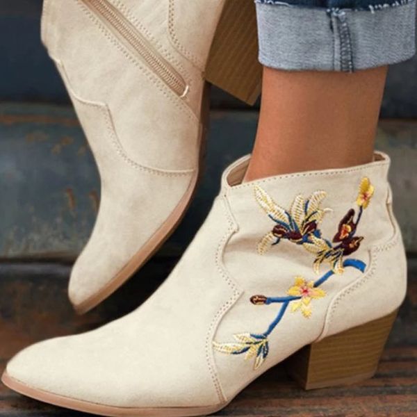 monerffi ankle boots women short boots embroider flower pattern zipper women solid color chunky heel bota feminina, Black
monerffi ankle boots women short boots embroider flower pattern zipper women solid color chunky heel bota feminina, Black