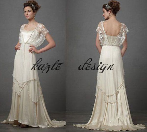 vintage 1920s catherine deane lita wedding dresses with sleeves 2020 modest fairy lace chiffon v-neck full length bridal wedding gown 332, White
vintage 1920s catherine deane lita wedding dresses with sleeves 2020 modest fairy lace chiffon v-neck full length bridal wedding gown 332, White