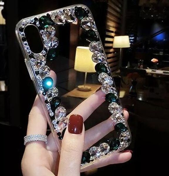 luxury bling crystal rhinestone phone cases for iphone x 8 8plus 6 6s plus 7 7plus clear hard back case cover