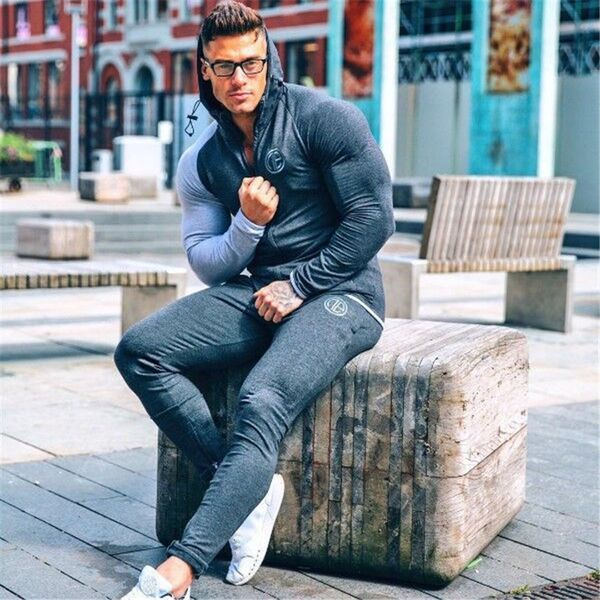 tracksuit men sets skinny gyms fitness bodybuilding sportswear crossfit men's hoodies jacket+pants suit chandal hombre completo, Gray
tracksuit men sets skinny gyms fitness bodybuilding sportswear crossfit men's hoodies jacket+pants suit chandal hombre completo, Gray