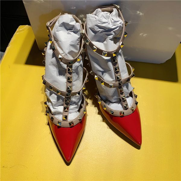 casual designer lady fashion brand women red patent leather studded spikes point toe high heels bride wedding shoes 9cm, Black
casual designer lady fashion brand women red patent leather studded spikes point toe high heels bride wedding shoes 9cm, Black