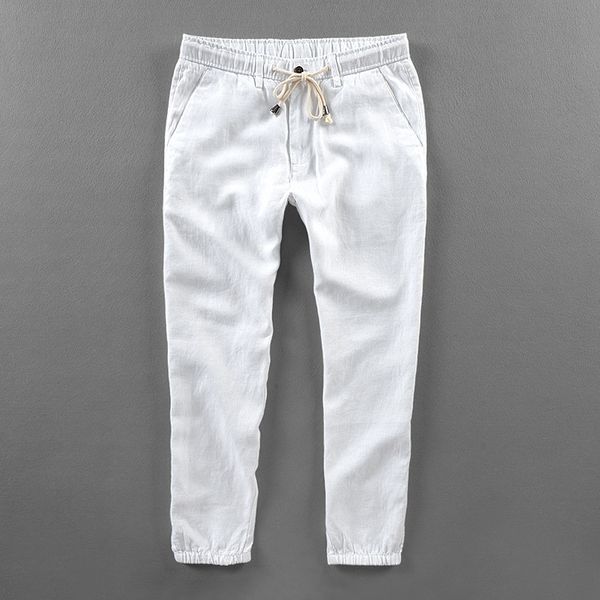40 size elastic waist linen brand pants men summer white casual trousers men solid fashion breathable pants mens pantaloni, Black
40 size elastic waist linen brand pants men summer white casual trousers men solid fashion breathable pants mens pantaloni, Black