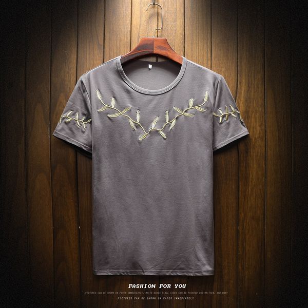 men's t-shirts men summer t-shirt short sleeve o-neck cotton embroidery leaves personalized m-xl, White;black
men's t-shirts men summer t-shirt short sleeve o-neck cotton embroidery leaves personalized m-xl, White;black