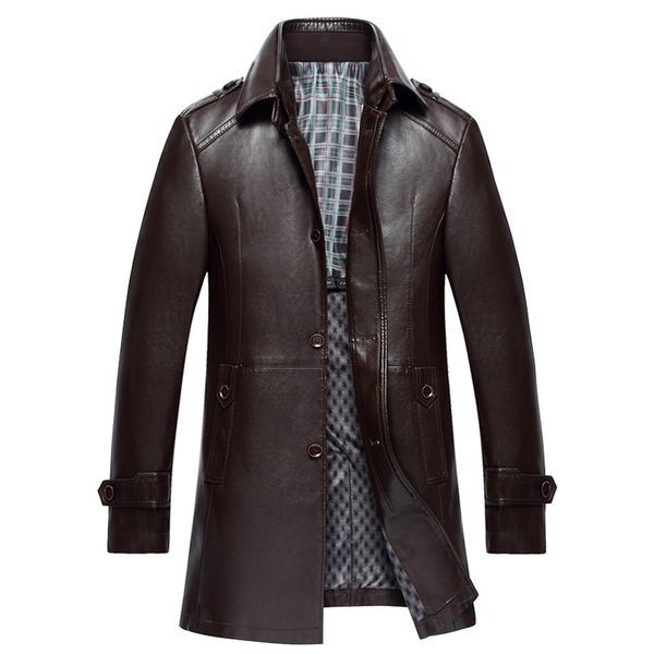 2019 winter stand collar outwear men's long casual slim fit leather plus velvet to keep warm jacket for men leather clothing, Black
2019 winter stand collar outwear men's long casual slim fit leather plus velvet to keep warm jacket for men leather clothing, Black