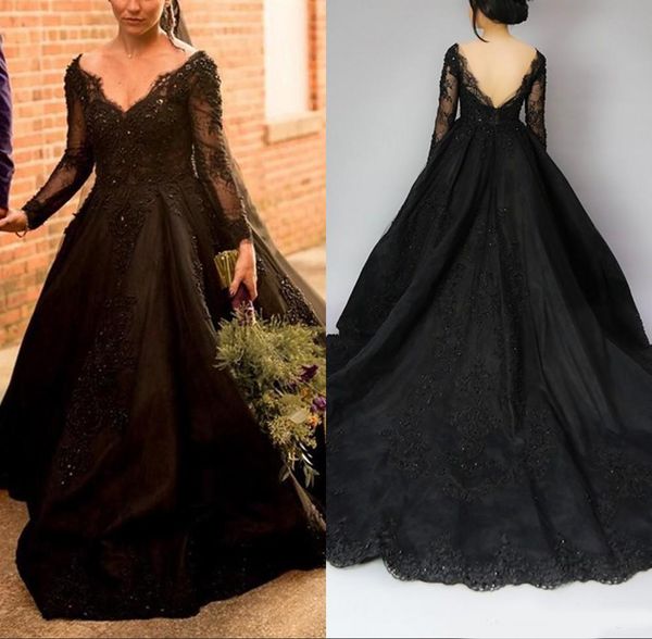 2020 fall stunning long sleeve black bridal wedding dresses lace deep v neck backless beaded arabic muslim bridal gowns, White
2020 fall stunning long sleeve black bridal wedding dresses lace deep v neck backless beaded arabic muslim bridal gowns, White