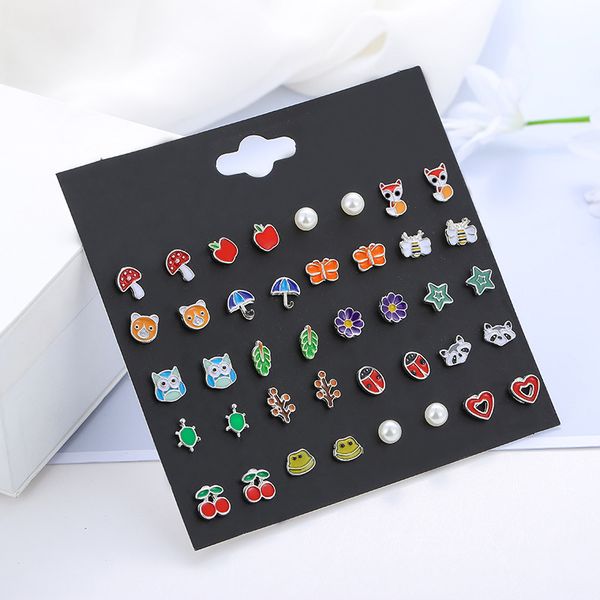 selling cute wild drop glaze animal fruit set earrings female pearl designer earrings fashion women jewelry friend gift, Golden;silver
selling cute wild drop glaze animal fruit set earrings female pearl designer earrings fashion women jewelry friend gift, Golden;silver