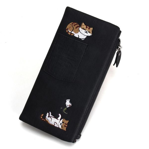 jeans style wallet neko atsume cat embroidered canvas large capacity long zipper wallets women purse, Red;black
jeans style wallet neko atsume cat embroidered canvas large capacity long zipper wallets women purse, Red;black