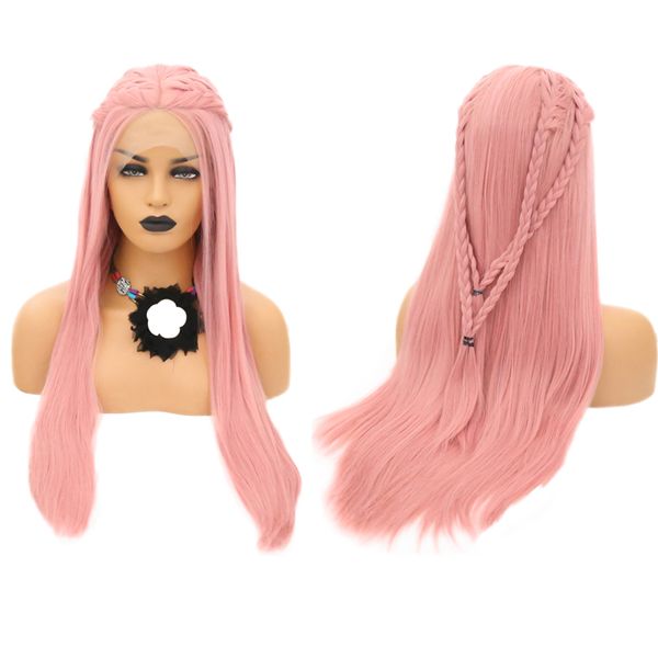 aimeya pink wig long silky straight synthetic lace front wigs middle part heat resistant natural hairline box braided wigs, Black
aimeya pink wig long silky straight synthetic lace front wigs middle part heat resistant natural hairline box braided wigs, Black