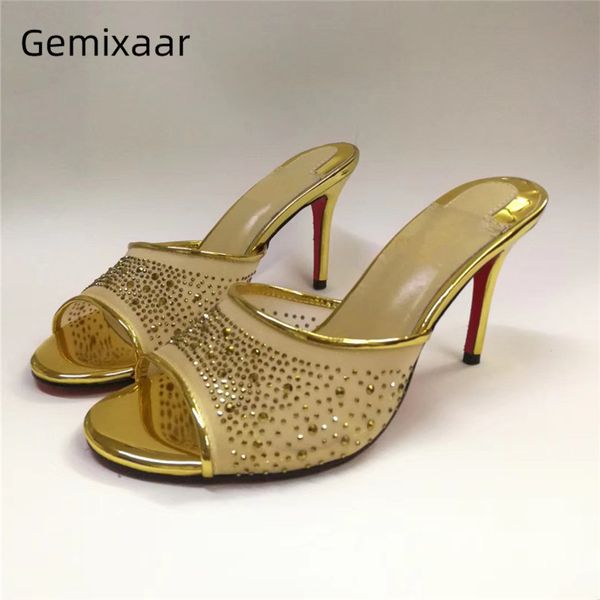 air mesh high heel runway shoes woman 10cm thin heel open toes slip-on mules diamond rhinestone summer slippers women, Black
air mesh high heel runway shoes woman 10cm thin heel open toes slip-on mules diamond rhinestone summer slippers women, Black