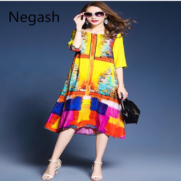 new silk dress new brand europe style women vintage print summer dress 2018 ladies elegant party long designer clothing, Black;gray
new silk dress new brand europe style women vintage print summer dress 2018 ladies elegant party long designer clothing, Black;gray