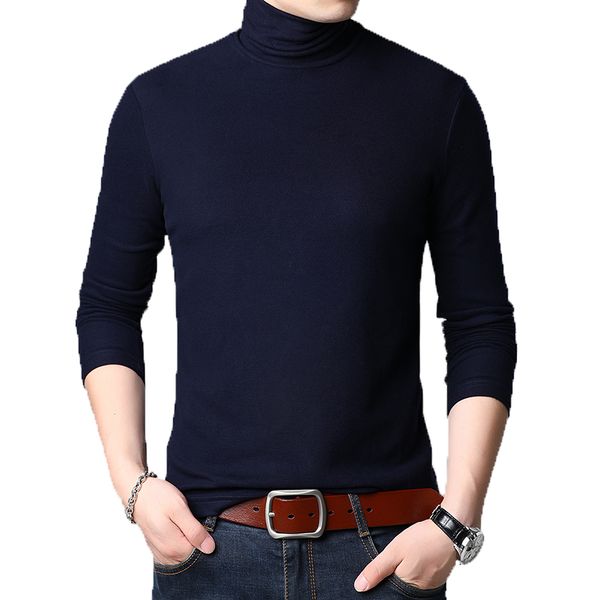 

autumn 2019 men turtleneck tshirts mens casual long sleeve slim underwear men undershirt brand camiseta termica hombre 3xl, White;black