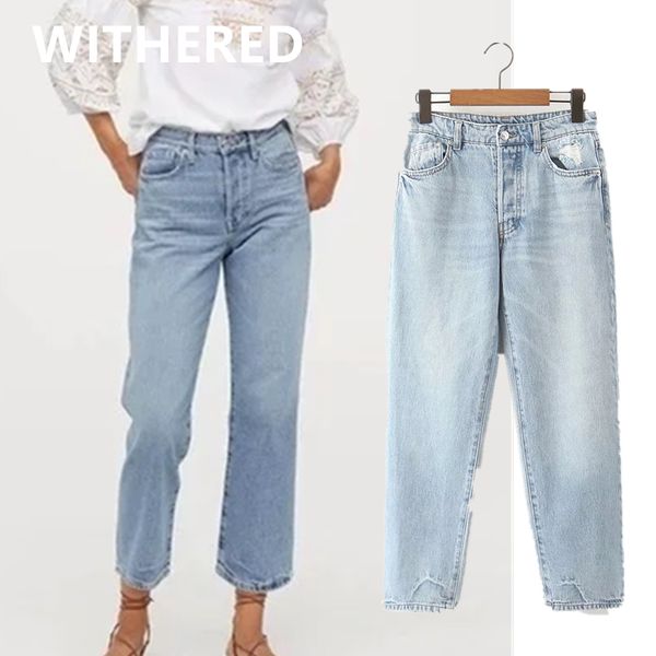 withered mom jeans women england retro washed straight high waist jeans denim ripped for women boyfriend for, Blue
withered mom jeans women england retro washed straight high waist jeans denim ripped for women boyfriend for, Blue