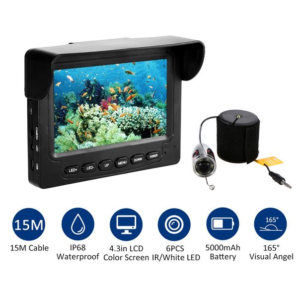 lixada 1000tvl 4.3inch lcd monitor fish finder led night vision underwater fishing camera 165 wide angle 15m cable +float
lixada 1000tvl 4.3inch lcd monitor fish finder led night vision underwater fishing camera 165 wide angle 15m cable +float