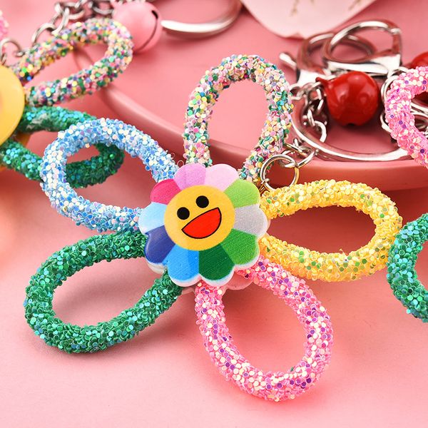 colorful sun flower key chain sequin drill rope keychains women bag funny expression bell key ring pendant gifts, Silver
colorful sun flower key chain sequin drill rope keychains women bag funny expression bell key ring pendant gifts, Silver