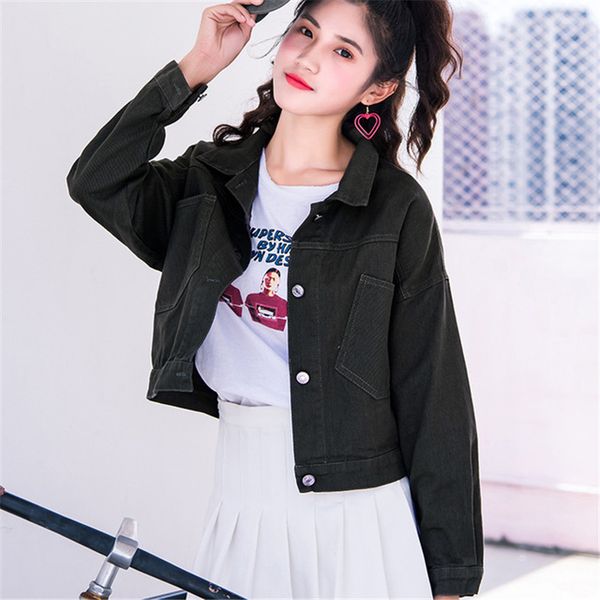 2020 new jacket summer autumn ladies denim jacket red pink black denim female jeans casual girl ladies, Black;brown
2020 new jacket summer autumn ladies denim jacket red pink black denim female jeans casual girl ladies, Black;brown