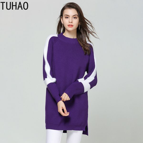 sweater female fall and winter long sweaters long sleeve patchwork knit pullover casual outerwear t1801, White;black
sweater female fall and winter long sweaters long sleeve patchwork knit pullover casual outerwear t1801, White;black