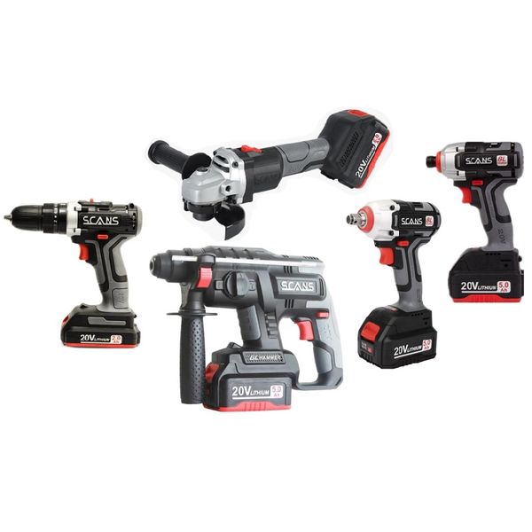 scans li-ion cordless combo kit (5 pcs) hammer drill impact wrench angle grinder impact driver power drill
scans li-ion cordless combo kit (5 pcs) hammer drill impact wrench angle grinder impact driver power drill