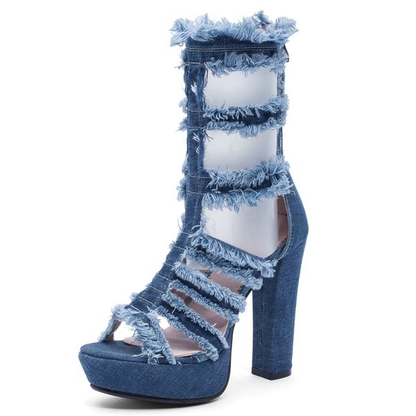 2019 reave cat women's mid calf boots summer boots spike heel zipper platform denim turned-over summer solid black blue casual a2032
2019 reave cat women's mid calf boots summer boots spike heel zipper platform denim turned-over summer solid black blue casual a2032