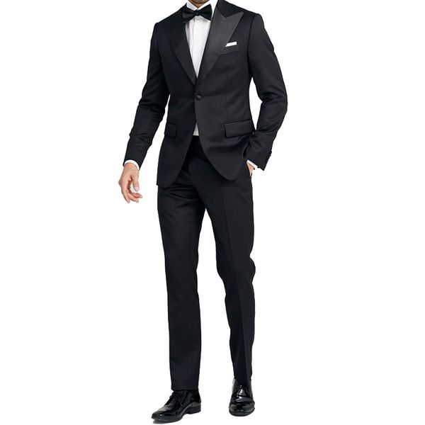 setwelldrees custom-made men's suits 2 pieces of suit tailored suit black satin peak lapel wedding tuxedo (jacket+pants), Black;gray
setwelldrees custom-made men's suits 2 pieces of suit tailored suit black satin peak lapel wedding tuxedo (jacket+pants), Black;gray