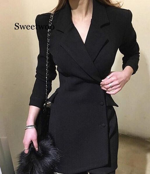 office blazer dress black formal wear elegant women double breasted dress jacket female suit spring suit ladies dresses new, Black;gray 
office blazer dress black formal wear elegant women double breasted dress jacket female suit spring suit ladies dresses new, Black;gray