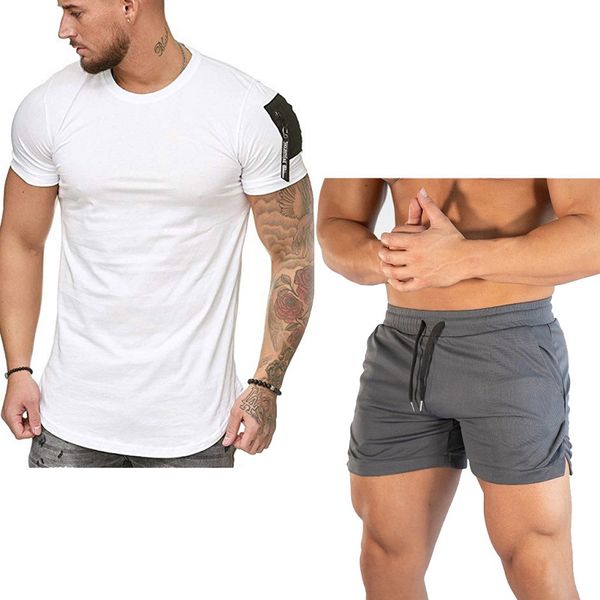 2020 summer new men's two-piece arm zipper short-sleeved t-shirt +running shorts suit mens gym clothing sports wear jogging set, Black;blue
2020 summer new men's two-piece arm zipper short-sleeved t-shirt +running shorts suit mens gym clothing sports wear jogging set, Black;blue