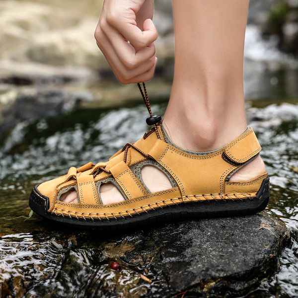 yomior big size 46 47 48 summer new men casual shoes genuine leather vintage british beach travel male sandals flats slippers, Black
yomior big size 46 47 48 summer new men casual shoes genuine leather vintage british beach travel male sandals flats slippers, Black