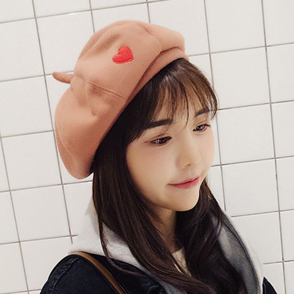 autumn winter women elegant temperament wool beret hats vintage heart embroidery beret women artist cap wool hat headwear berets, Blue;gray
autumn winter women elegant temperament wool beret hats vintage heart embroidery beret women artist cap wool hat headwear berets, Blue;gray