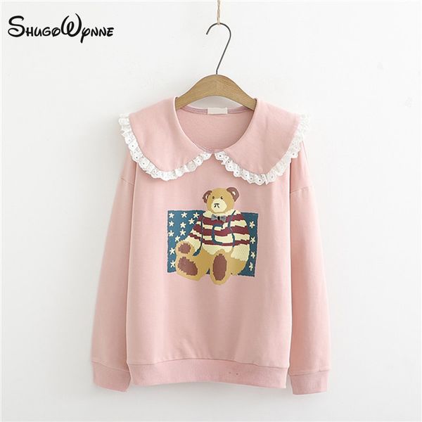 mori girls pullover 2019 spring autumn women harajuku kawaii cartoon print lace peter pan collar cotton casual sweatshirt, Black
mori girls pullover 2019 spring autumn women harajuku kawaii cartoon print lace peter pan collar cotton casual sweatshirt, Black