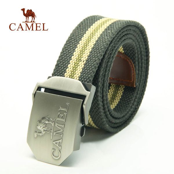 camel tactical outdoor belt army canvas quick-releasing outdoor sport hiking training belt sport, Black;gray