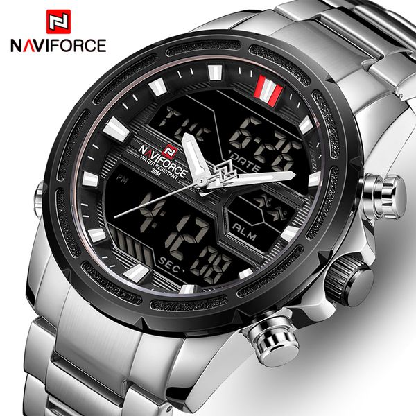 naviforce watches for men sport quartz wristwatch waterproof digital male clock steel relogio masculino, Slivery;brown
naviforce watches for men sport quartz wristwatch waterproof digital male clock steel relogio masculino, Slivery;brown