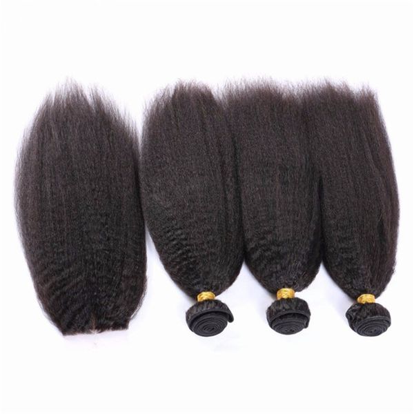 italian coarse yaki virgin malaysian human hair weaves wefts with closure kinky straight 4x4 lace front closure with 3bundles 4pcs lot, Black;brown
italian coarse yaki virgin malaysian human hair weaves wefts with closure kinky straight 4x4 lace front closure with 3bundles 4pcs lot, Black;brown