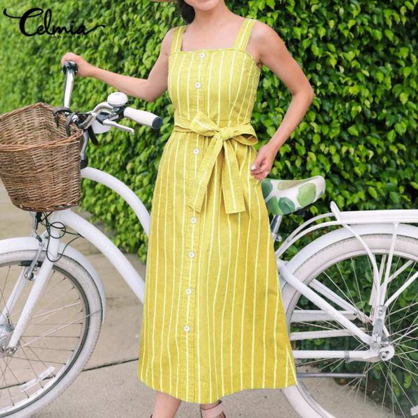 summer striped dress 5xl celmia women high waist spaghetti strap midi sundress casual loose buttons party vestidos belted, Black;gray
summer striped dress 5xl celmia women high waist spaghetti strap midi sundress casual loose buttons party vestidos belted, Black;gray