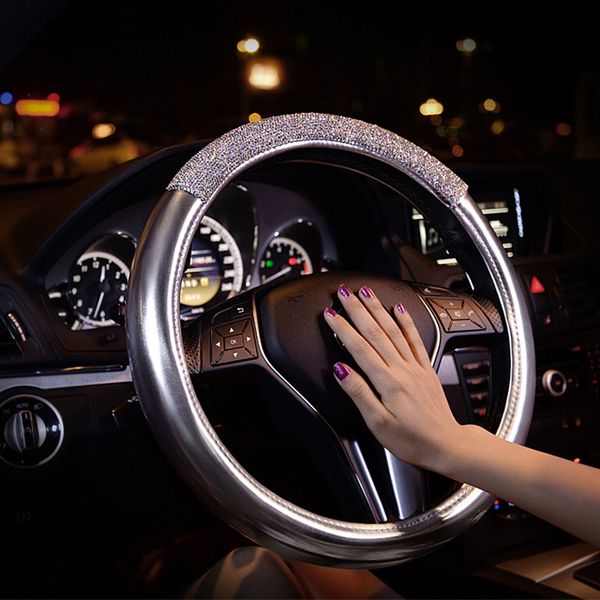 fashion rhinestones car steering wheel covers leather with crystal bling steering cases for girls lady car interior accessories
fashion rhinestones car steering wheel covers leather with crystal bling steering cases for girls lady car interior accessories