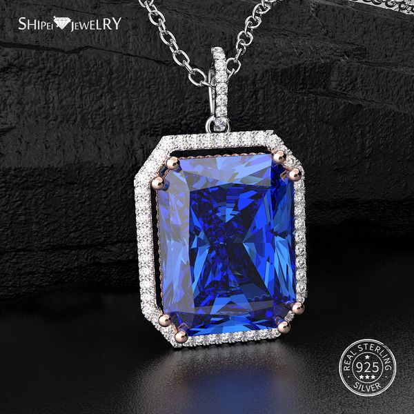 shipei silver 925 jewelry blue sapphire square necklace for women fine jewelry square sappahire necklace wedding birthday gift 
shipei silver 925 jewelry blue sapphire square necklace for women fine jewelry square sappahire necklace wedding birthday gift
